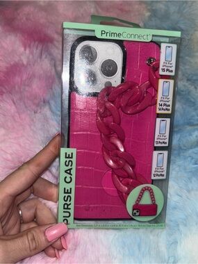 NWT Hot Pink Purse Chain iPhone Case
